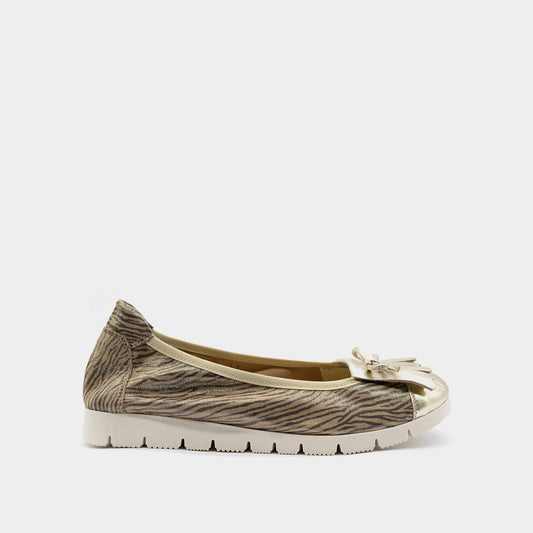 ZIGGY zebra zlatne ženske baletanke